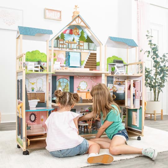 KidKraft Wooden Secret Reveal Mansion Dollhouse with Lights, Sounds & Accessories